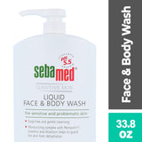 Sebamed Liquid Face and Body Wash For Sensitive Skin pH 5.5 Mild Gentle Hydrating Cleanser Hypoallergenic Dermatologist Recommended 33.8 Fluid Ounces (1 Liter) For Healthier Smoother Skin