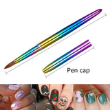 KEMEISI UV Rainbow 100% Kolinsky Sable hair Brushes Acrylic Nail Brush Professional UV GEL Nail Art Tool Round Shape for Manicure Powder Pedicure metal handle with lid #2,#4,#6,#8,#10,#12,#14 (#08)