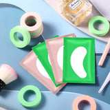 10 Rolls Eyelash Extension Eye Tape and 50 Pairs Eyelash Lash Extension Patches, Adhesive Eyelash Tape Green Pink Lash Tape Eyelashes Grafting Breathable Patch Under Eye Gel Pads for Lash Extension