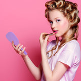 16 Pieces Handheld Hand Mirror Travel Makeup Mirror Handheld Cosmetic Mirror with Handle, Portable Vanity Mirror for Travel, Camping, Home, 4 Colors, 3.15 Inch Wide, 7.09 Inch Long