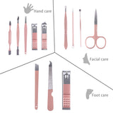 Keador Nail Clipper Set, Nail Clippers Set 15 in 1 Grooming Kit Stainless Steel Professional Pedicure Set, Nail Tools with Luxurious Travel Case (Red)