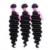 VRVOGUE Brazilian Deep Wave 3 Bundles 100% Human Hair 7A+ Unprocessed Natural Color Brazilian Virgin Hair Extensions (8 8 8)