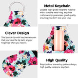 10 Pairs Vibrant Chapstick Holder Keychains, Neoprene Lipstick Holder Keychain Protective Cases with Wristlet Lanyard, Portable Balm Holders Pouch for Girls Women - Convenient & Lovely (Style 4)