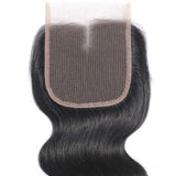 Misoun Hair Middle Part Lace Closure 4x4 Body Wave Brazilian Virgin Human Hair 130% Density Lace Closure Natural Black Color Hair(10 Inch, 35g)
