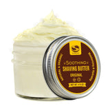 4 fl. Oz Natural Shaving Butter, Made with Moisturizing Shea Butter and Soothing Aloe Juice, Excellent Shaving Butter for Men With Sensitive Skin (Original)