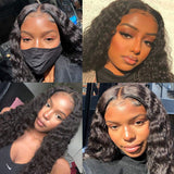 Human Hair Lace Front Wigs Deep Wave Unprocessed Curly Hair Wigs With Baby Hair For Black Women 4x4 Lace Closure Wigs Natural Hairline 16inch