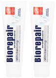 Biorepair:"Whitening" Toothpaste with microRepair * 2.5 Fluid Ounce (75ml) Tubes (Pack of 2) * [ Italian Import ]