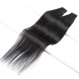 S-noilite Rooted Tape in Human Hair Extension for Women Glue in Remy Human Hair Piece Seamless Skin Weft Invisible Double Tape Full Head Straight 40Pcs 100Gram (22Inch #1B Natural Black)