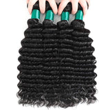 Lizourey Hair Brazilian Virgin Hair Deep Wave Human Hair One Bundle 26inch 100% Unprocessed Virgin Human Hair Extension Weave Deep Wave Bundle Natural Color (100+/-5g)/bundle