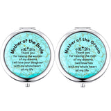 Mother of The Bride and Mother of The Groom Mirror, Engraved Turquoise Stone Wedding Keepsake Gift,Engagement Gifts for Mother in Law,2pcs（My Dream）