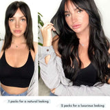 Maxfull Seamless Clip In Remy Hair Extensions Brown with Water-Droplet Clips, Ultra-Invisible Clip On Hair Extensions, 7pcs, 14inch, 110g