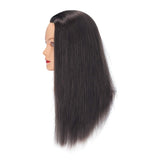 Hairginkgo Mannequin Head 20"-22" Human Hair Manikin Head Hairdresser Training Head Cosmetology Doll Head for Styling Dye Cutting Braiding Practice with Clamp Stand (92018LB0214)