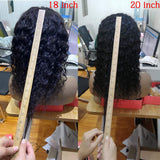 Headband Wig Deep Curly Human Hair Wig None Lace Front Wigs for Black Women Deep Wave Remy Hair Scarf Wig Machine Made Wigs Natural Color 150% Density 20 inch headband wig