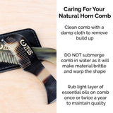 ZEUS Natural Horn Mustache Comb in Deluxe Tin - 76mm Moustache Comb for Men!