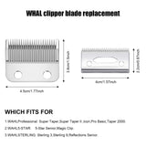 2 Sets Adjustable Clippers Blades, 2 Hole Hair Trimmer Replacement Blade for Wahl 1006, Super Taper #8400 (Silver)