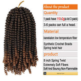 3 Pack Spring Twist Ombre Colors Crochet Braids Synthetic Braiding Hair Extensions Low Temperature Fiber (T1B 30)