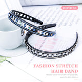 3 Pcs Rhinestone Crystal Hard Headbands, Double Row Non-Slip Teeth Stretchy Plastic Headband, Comfortably and sparkly Hair Band for Women Girls Lady Hair Accessories Tool