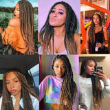 MYCHANSON 6packs EASY Braiding Hair Pre Stretched Braiding Hair Itch Free Synthetic Ombre Color Professional Braiding Hair Extensions for Crochet Braids Twist Hair (1B/Brown/Light Brown)