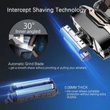 Men's 3D Floating Electric Shaver IPX7 Waterproof Quick Charge LCD Display Three Razor Head Wet Dry Qiuck Rechargeable Cordless Shavers,Cordless and USB Rechargeable