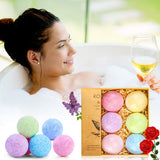 YESBAY Natural Bath Bombs, Bath Bombs for Women Handmade Bubble Bath Bomb Gift Set, 6Pcs Rich in Essential Oil Scented Bubble Bath Salts Birthday Gifts for Women Kids Perfect for Bubble & Spa Bath