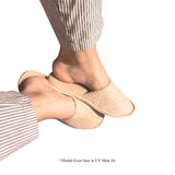 Spa Slippers - 10 Pairs Closed Toe Non Slip Disposable Hotel Slippers for Men and Wowen - Thick Soft Cotton Velvet Washable House Slippers Perfect for Guests,Bathroom,Spa,Travel,Wedding - Beige