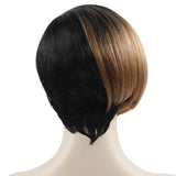 10inch Short Wigs for Black Women Ombre Bob hairstyle Synthetic Pixie Cut Wigs High Temperature Fiber(1B/30)