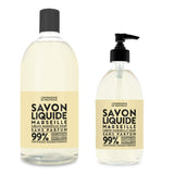 Compagnie de Provence Savon de Marseille Extra Pure Liquid Soap - Fragrance Free - 16.7 Fl Oz Glass Pump Bottle and 33.8 fl oz Plastic Bottle Refill