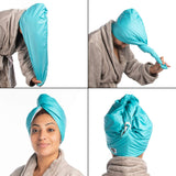 Blink Innovations (2 Pack) Multi-Use Shower Cap & Hair Towel Twist Shower Wrap Set Washable Terry Lined