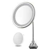 Probeautify 3X Lighted Makeup Mirror - 10” Long Gooseneck Mirror - Warm LED Light, Best Wireless, Battery Operated, Adjustable, Bathroom Vanity Dresser Mirror, Compact Travel Mirror