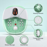 Carevas Foot Bath Massager, Heated Foot Soaker with O2 Bubbles, 14 Massaging Rollers for Tired Feet Stress Relief Home Use