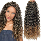 18inch Ombre color Deep Wave Braiding hair Extensions Bohemian Crochet Hair Braids Synthetic Deep Twist Crochet hair (5Packs, 1B/27)