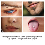 BodyJ4You 36PC Professional Piercing Kit Aftercare Spray 14G 16G Belly Ring Tongue Tragus Nipple Nose