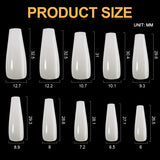 1000 Pieces Long Ballerina Nails Tips Coffin Acrylic Nails Full Cover Artificial False Nail with 4 Manicure Accessories for Nail Salon Home DIY Arts (Natural)