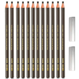 12 Piece Dark Brown Colour Waterproof Eyebrows Pencil Tattoo Makeup And Microblading Supplies Kit-Permanent Eye Brow Liners In Waterproof Eyebrow Pencils Peel - Brow Pencil Set For Marking(12 Pcs)