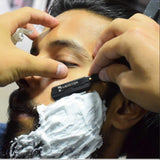 Matte Black Straight Edge Razor | Razor for Men | Eyebrow Razor | Essential for barber kit | Barber Razor | Barber Supplies Straight Razor with 10 blades by “MEISTER”