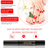 6 Pieces Nail Polish Pen 5 ml One Step Nail Gel Pen 3 in 1 Soak Off UV LED Nail Varnish Nail Art Tools, No Base and Top Coat Needed for Women Girls (Rose Gold, Red, Black, Purple, White, Gray)