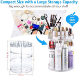 360 Rotating Makeup Organizer, Great Clear Acrylic Cosmetic Storage Display in Vanity Bathroom and Dresser, Large and Tall for Skincare Cream, Perfume, Lotion and More ( 3 Removable Lipstick Racks )
