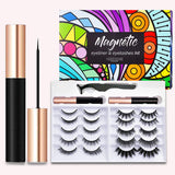 Magnetic Eyelashes with Eyeliner Kit- 10 Pairs Upgraded Natural Look 3D 6D Eyelashes and 2 Tubes of Magnetic Eyeliner, Reusable False Lashes set with Tweezers by CHIVENIDO, No Glue Need