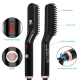 Beard Straightener with Beard E-Book and Beard Oil Hair Straightener Brush Beard Straightening Comb Gifts for Him Gifts for Men and Women