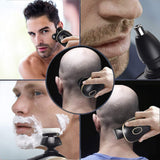 Rechargeable Electric Rotary Razor Bald Head Shavers for Men, 5 in 1 Multifunctional Dry and Wet Grooming Kit with Beard Trimmer Hair Clippers Nose Hair Trimmer Facial Cleansing Brush