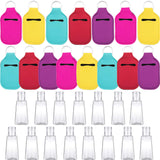 SUBANG 30 Pieces Empty Travel Size Bottle and Keychain Holders Set Include 15 Pieces 30 ML Flip Cap Containers Reusable Travel Bottles, 15 Pieces Keychain Bottle Holders,Multicolor Style