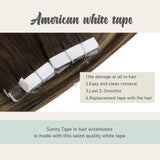 Hair Extensions Tape in Balayage Brown Tape in Hair Extensions Invisible Tape Hair Extensions Dark Brown Balayage Caramel 24inch 20pcs 50g