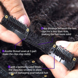 Doren Clip In Human Hair Extensions for Black Women 8Pcs 18Clips 120g Afro Kinky Curly #1B/4/27 Remy Brazilian Hair 14 inch