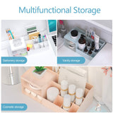 Cute Makeup Organizer with 10 Compartments and 2 Tiny Drawers, ZZWS Multifunction Desk Organizer, Storage Organizer for Vanity Countertop, Desk, Bathroom, Cosmetic, Makeup Brushes, Lipsticks (White)