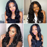 Star Show Brazilian Body Wave Human Hair Wigs 13X4 Lace Front Wigs with Baby Hair 150% Density Pre Plucked Natural Hairline wigs for Black Women (12 inch)