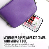 Dip Powder Nail Kit 6 Colors Red Glitter Dipping Powder System Starter Kit Acrylic Dipping System for French Nail Manicure Nail Art Set Essential Kit,Portable Kit for Travel