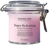 MAJESTIC PURE Super Hydrating Body and Facial Scrub - Gentle Scrub Exfoliates, Nourishes, and Moisturizes Face and Skin, with Swedish Berries Scent, 10 oz