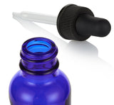 12 Pack Dropper Bottles, 1oz Glass Bottles with Glass Eye Droppers, 94 Labels, Empty Tincture Bottles for Essential Oils & More Liquids, Cobalt Blue