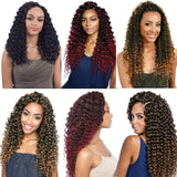 18inch Synthetic Deep Twist Crochet hair Bohemian Crochet Braids Natural Black Deep Wave Braiding hair Extensions (5Packs,1B/BUG)