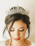 SWEETV Crystal Wedding Tiara for Women, Royal Queen Crown Headband, Rhinestone Princess Hair Accessories for Prom Birthday, Silver